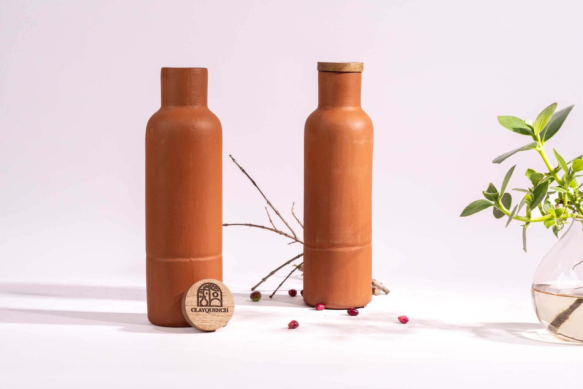 Terracotta Clay Water Bottle