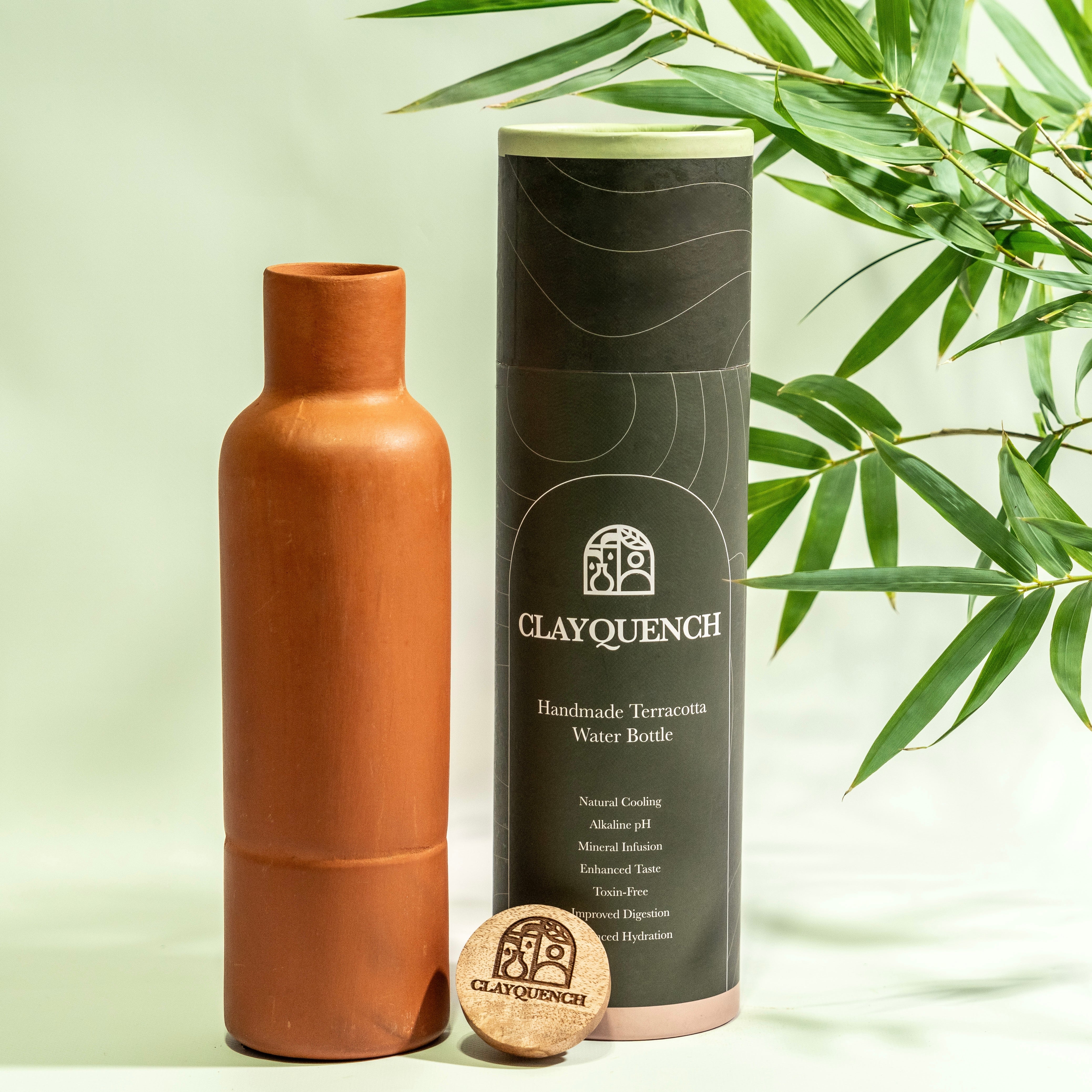 Terracotta Clay Water Bottle